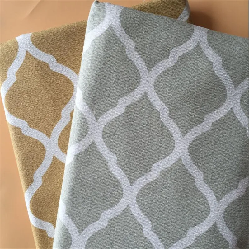 

Woven Cotton Linen Fabric Grey/Yellow Printed Linen Cotton Fabric Handmade DIY Sewing Quilting Material Canvas Cloth For Textile