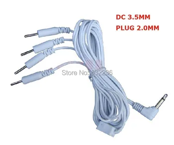 

DHL Freeshipping 200pcs/lot 4 in 1 DC3.5mm electrode wire/cable plug 2mm Thick for tens ems digital therapy machine