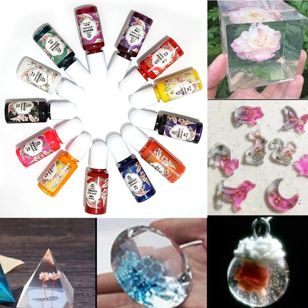Price 13pcs DIY UV Epoxy Art Crafts Liquid Gift Jewelry Making Epoxy Color Resin Pigment Handmade Accessories Colorant Rainbow Mold