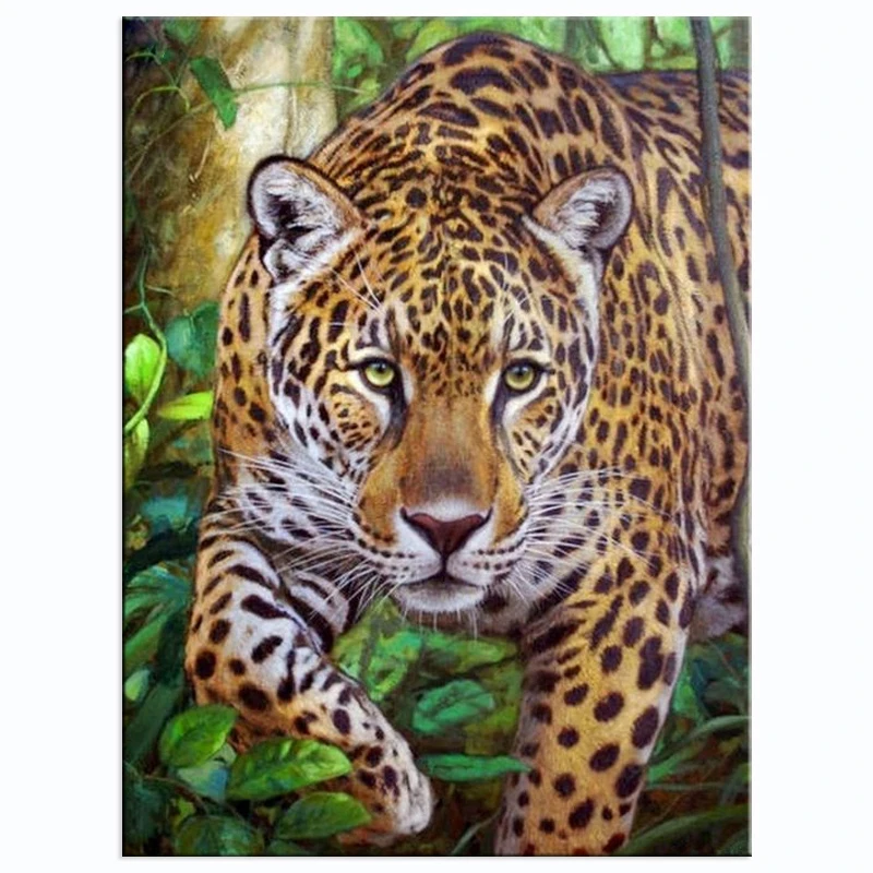 100% Full 5D Diy Daimond Painting Leopard Diamond Painting Full Round