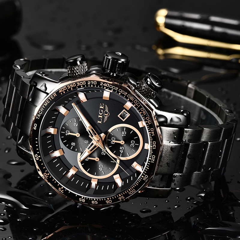 Mens Watches LIGE Top Brand Luxury Men's Waterproof Military Sports Watch Men's Stainless Steel Quartz Clock Relogio Masculino Mens Watches LIGE Top Brand Luxury Men's Waterproof Military Sports Watch Men's Stainless Steel Quartz Clock Relogio Masculino