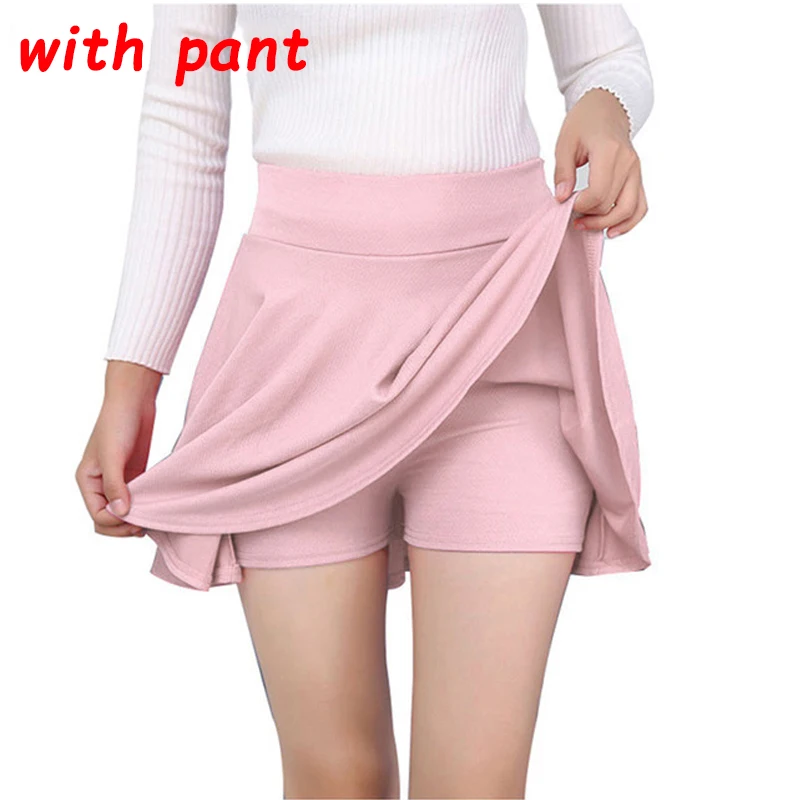 Pink have pant M-5XL, Женская юбка-пачка большого размера, школьная короткая юбка, брюки, лето, 10 цветов, мини юбки с высокой талией, Faldas Mujer, Прямая поставка - Цвет: Pink have pant