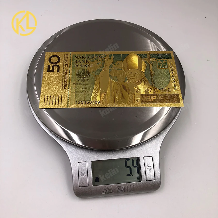 50 PLN ZLOTY Poland Banknote Gold Plated For Collection Home Decoration