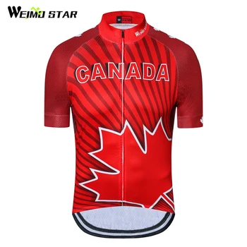 

Weimostar 2018 Canada Flag Cycling Jersey Short Sleeve Pro Team Bicycle Clothing Racing Sport MTB Bike Jersey Maillot Ciclismo