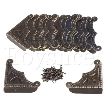 

20pcs Vintage Bronze Corner Protector Elegant Shape Desk Edge Cover 56x12.5mm
