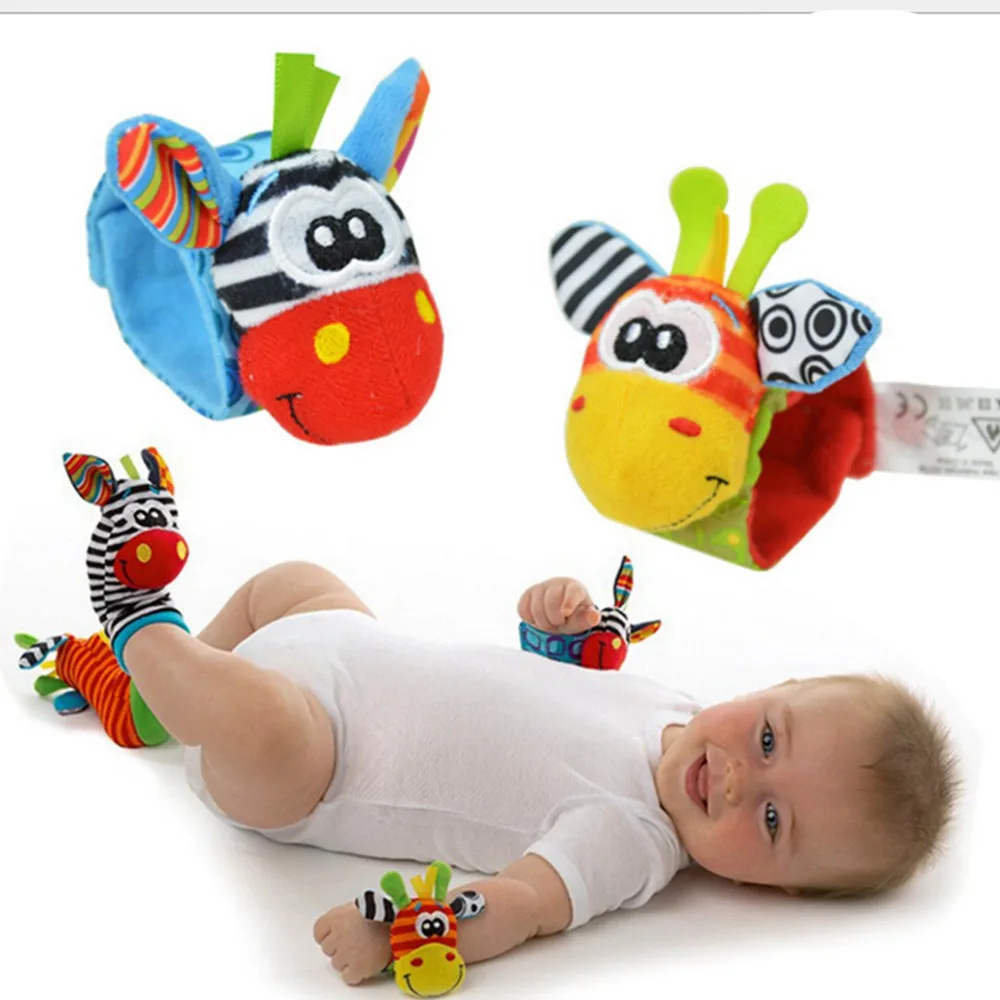 2017 New A Pair Of Baby Toys Baby Soft Hand Bells Hand Wrist Rattles Pet Socks
