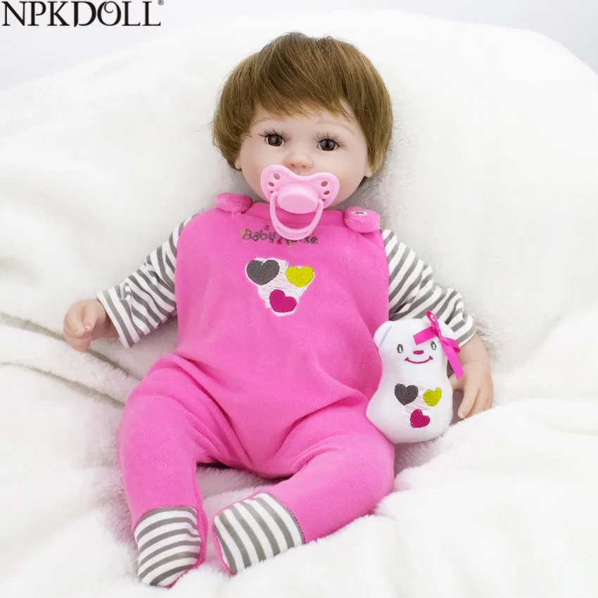 

NPKDOLL 16 inch 40cm Silicone Reborn Baby Dolls Alive Lifelike Reborn Real Realistic Kids Reborn Babies Girl Toys Birthday Gift