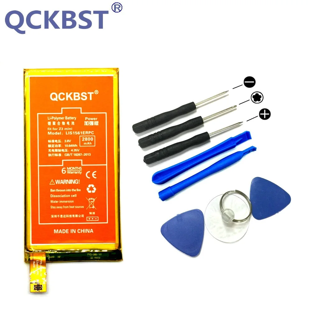 Аккумулятор QCKBST LIS1561ERPC для Sony Xperia Z3 mini Z3mini Compact M55W D5833 SO 02G Phone 2800mAh батареи большой