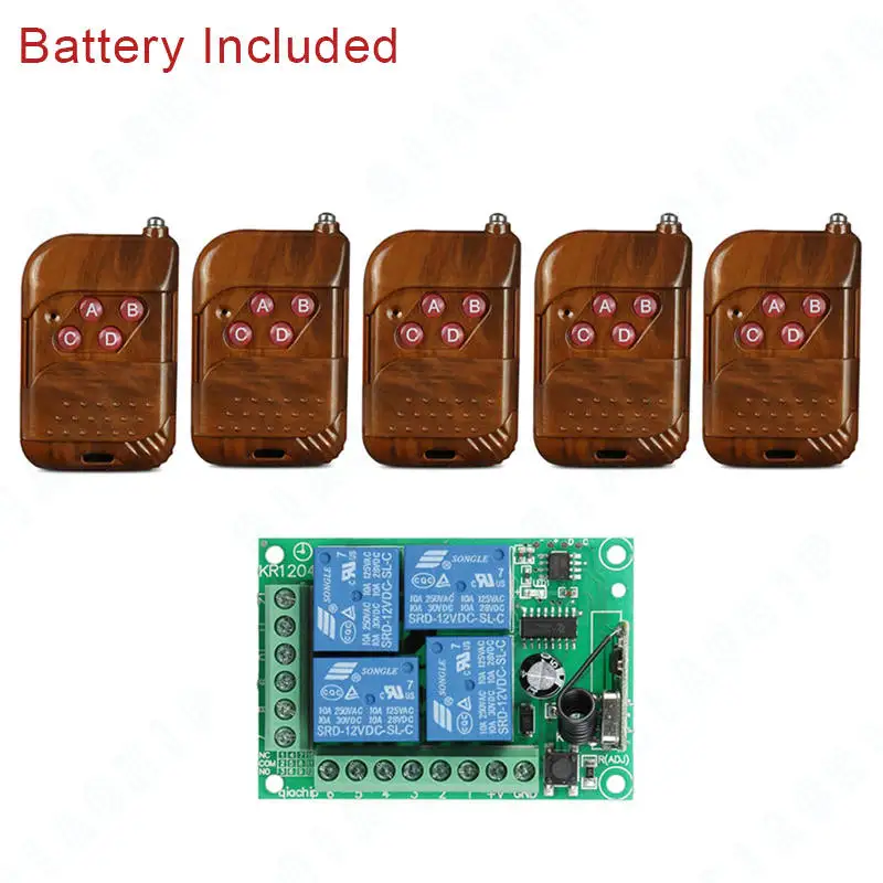 QIACHIP 433 Mhz универсальный Беспроводной удаленного Управление переключатель DC 12 V 4 CH реле приемника модуль+ ВЧ передатчика 433 мгц дистанционного огни