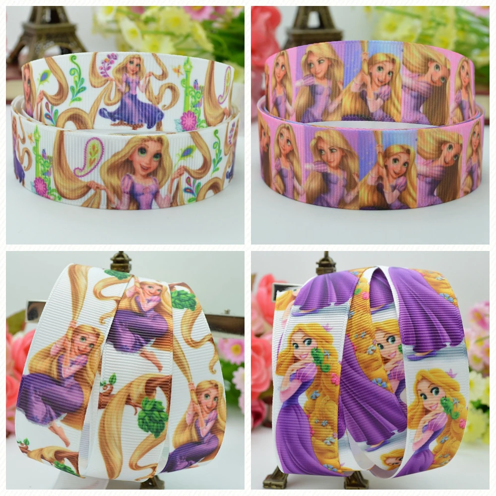 DUWES 7/8 &quot22 мм 2 5 10 20 50 ярдов запутанный Рапунцель принцесса печатных grosgrain ленты