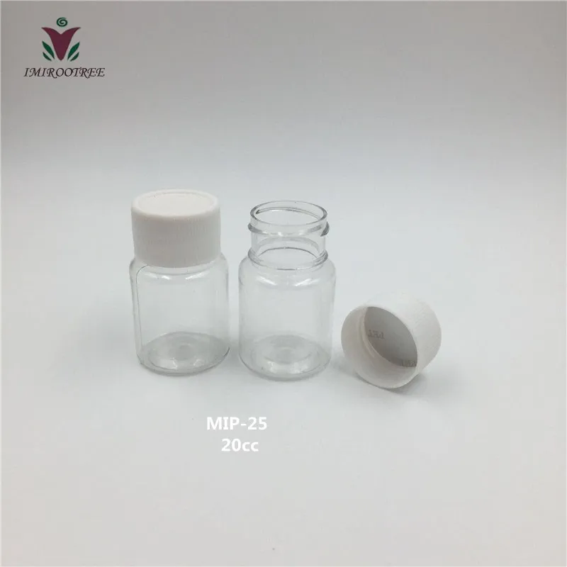 102pcs 20g 20cc HDPE Mini Small Clear Pill Bottles with Screw Cap and Aluminum Sealer