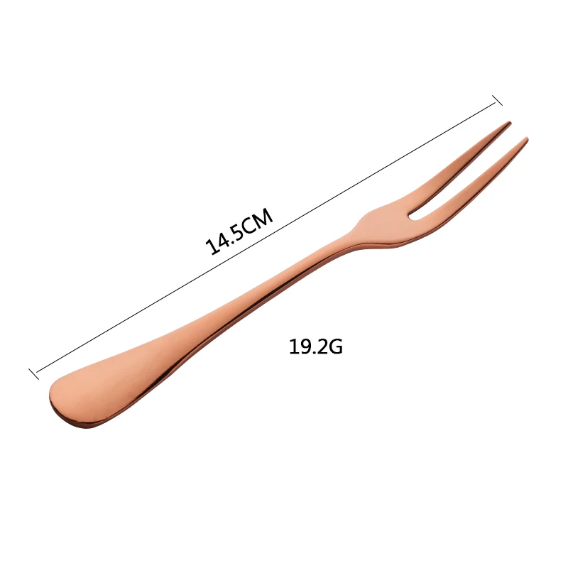 2 шт./компл. мини изящные, нержавеющая сталь вилки для закуски два зубец закуски фрукты десерт вилки Коктейльные вилки для дегустации вечерние палочки - Цвет: Rose Gold 2pcs
