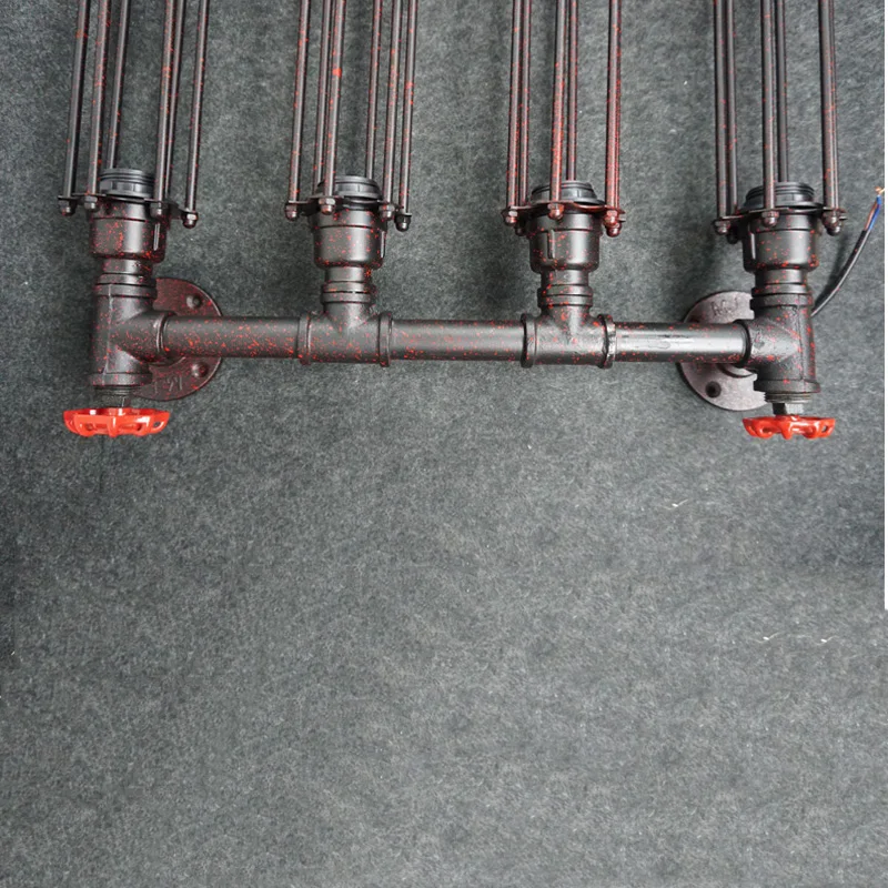  Industry wind amercian style pipe wall lamp vintage E27 light corridor aisle living room restaurant - 32860810647