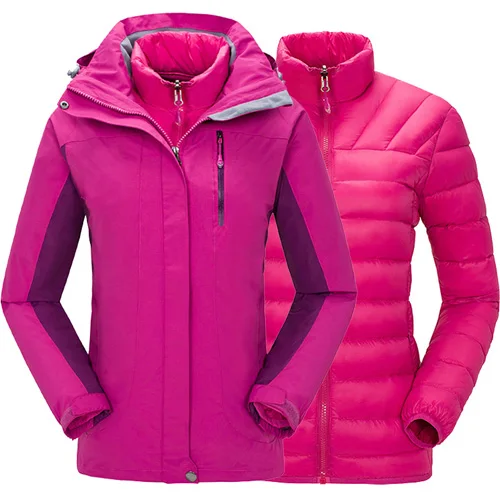 Топ wo Для мужчин зимняя куртка утка вниз внутренний Пальто мужское тепловой открытый hikng ветровка для Для мужчин wo Для мужчин с капюшоном спортивная Куртки - Цвет: women  rose red