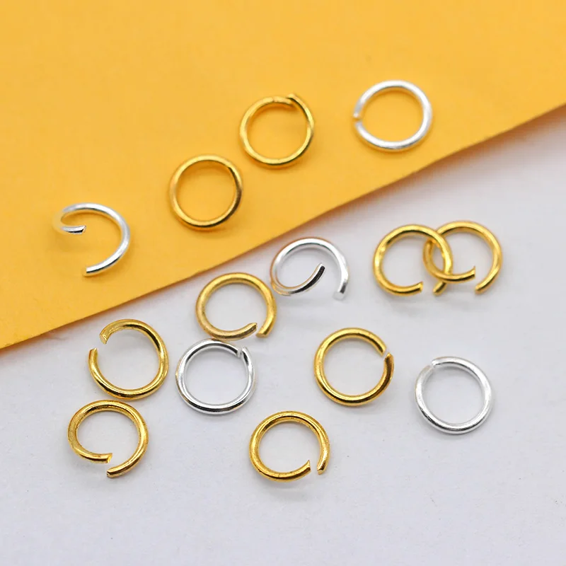 gramos de acero 4/5/6/7/8mm, oro/plata/bronce/hematita, abiertos, conectores para joyas - AliExpress Joyería y accesorios