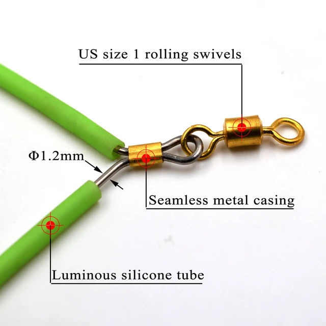 MNFT 빛나는 엉킴 방지 붐 회전 후크 미끼 커넥터