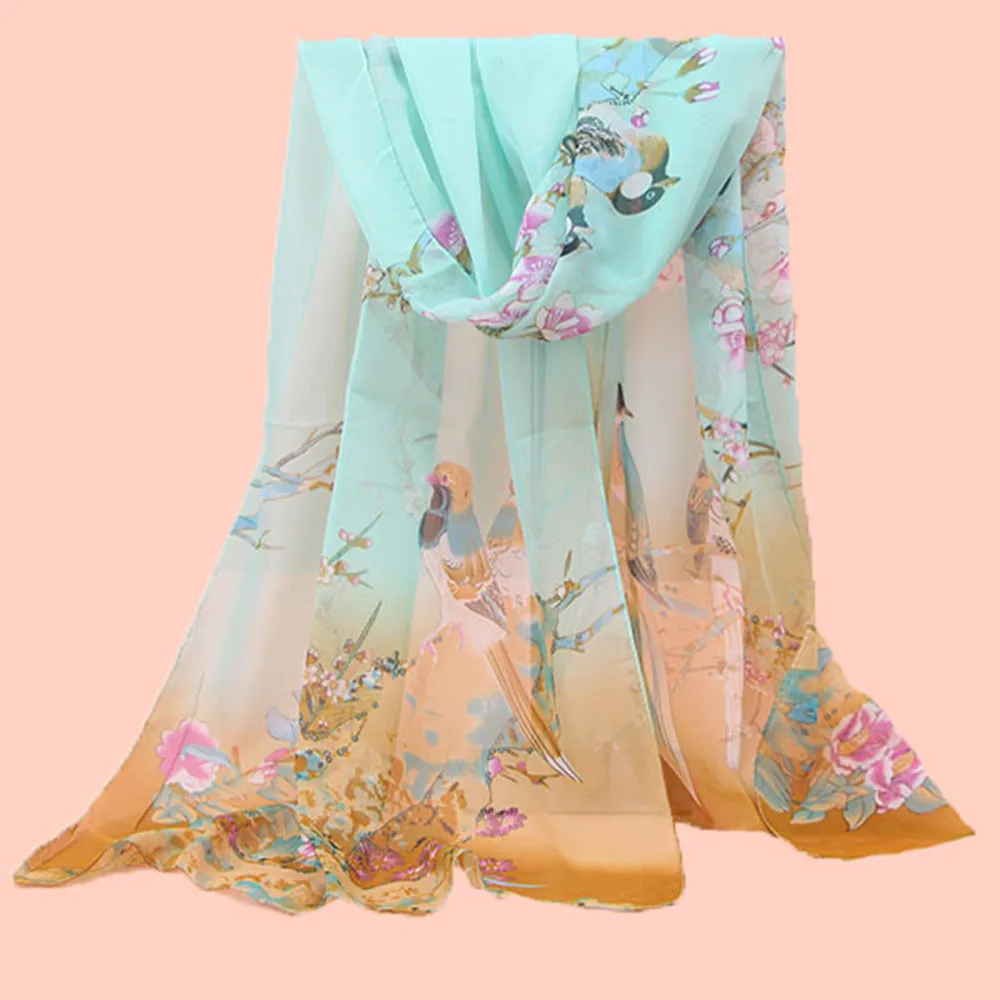Новая бандана накидка для пляжа шарф для женщин богемный цветочный принт обертывание шали дамы элегантный длинный Париж пряжа шарфы# LR10