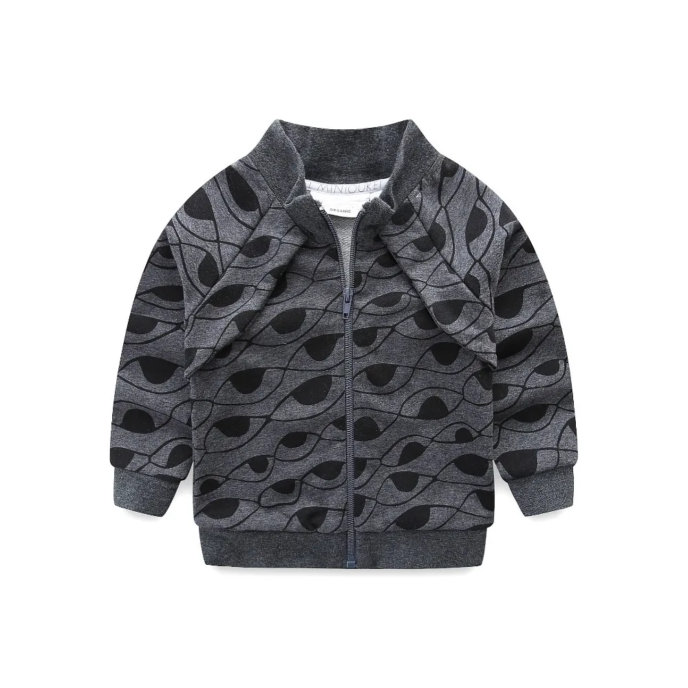 

New Spring good quality boy jacket Children's eye letter pattern cardigan kids zipper clothes cotton baby cotton outerwear