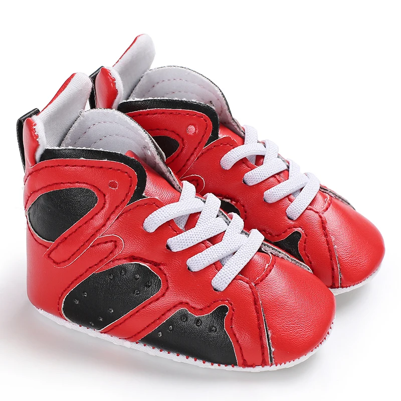 PU Leather Baby Sports Sneakers Red Toddler Boys Shoes Newborn Girl