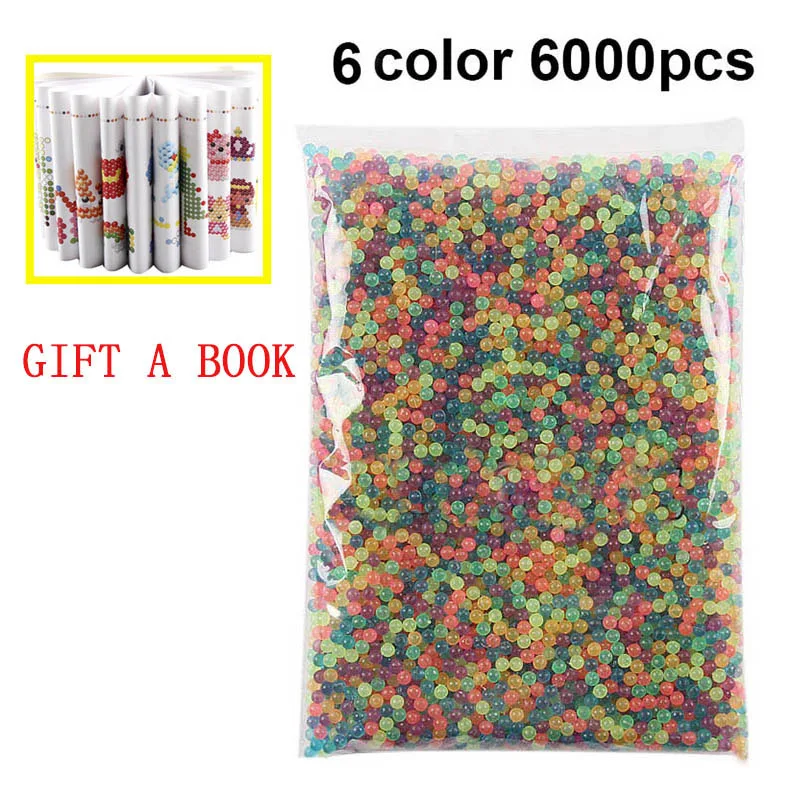 6000pcs 24 colors Refill Beads puzzle Crystal DIY water spray beads set ball games 3D handmade magic toys for children 13