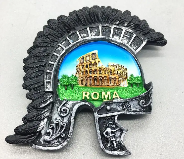 Hot Selling Newest Europe Rome Bocca Della Verita Helmet Wishing Tank Magnetic Sticker Fridge Whiteboard Sticker Home Decor