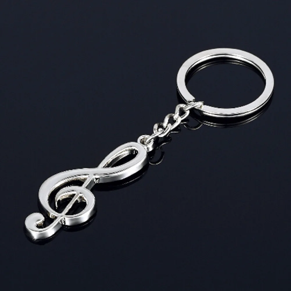 2021 New Key Chain Key Ring Silver Plated Musical Note Keychain For Car