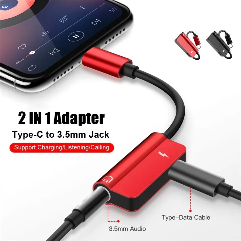 Адаптер для наушников типа C до 3,5 мм для huawei P20 P30 mate 30 Pro samsung Usb C Adaptador Зарядка 2 в 1 Usbc сплиттер