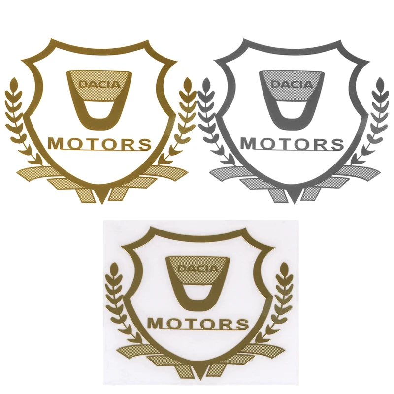 

2Pcs Gold/silver 3D metal car sticker Emblem Badge case For Dacia Motors Duster Logan 2 Mcv Sandero Stepway Car Styling