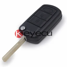 Keyecu 10/lot Remote Key Case Fob 3 Button Folding Shell for LAND ROVER LR3 & Range Rover Sport 2005-2009 67# Uncut Blade