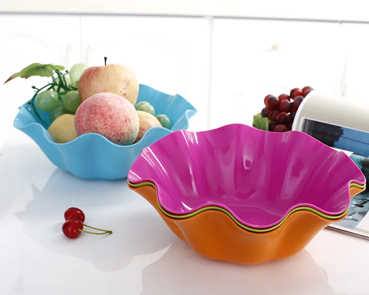 1PC 10inch new creative fashion plastic fruit plate European fruit dish shaped plastic flower snacks JH 0771