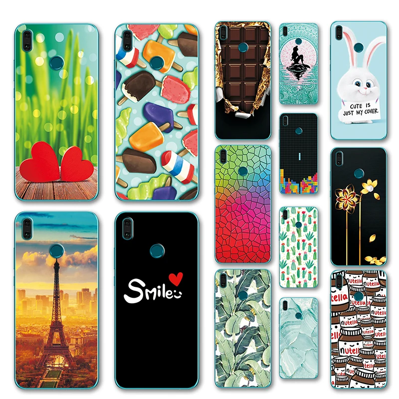 

Various Cartoon Soft Silicon For Huawei Y92019 Case Coque For Huawei Y9 2019 6.5" Colorful Mermaid Cover For Huawei Y9 2019