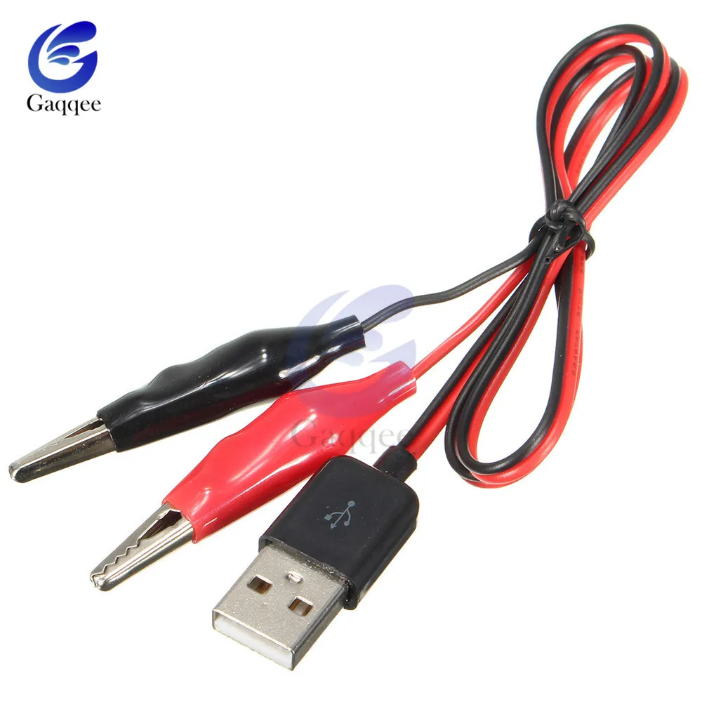 

10pcs Alligator Test Clips Clamp to USB Male Connector Power Supply Adapter Wire 60cm