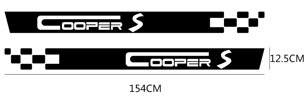 Автомобильная Боковая дверь стикер тело талия юбка наклейки отделка для Mini Cooper S JCW R53 R55 R56 R57 R58 R59 R60 F54 F55 F56 F60 аксессуары