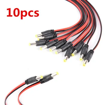 

10PCS 5.5x2.1mm Black Pigtail Male Cable Plug For CCTV Camera LED Lights 12V DC Power Dc Power Cord Accessories