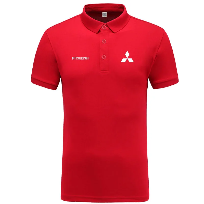 Mitsubishi тенниска с логотипом для мужчин брендовая одежда одноцветное Цвет Поло рубашки для мальчиков повседневное хлопок короткий рукав
