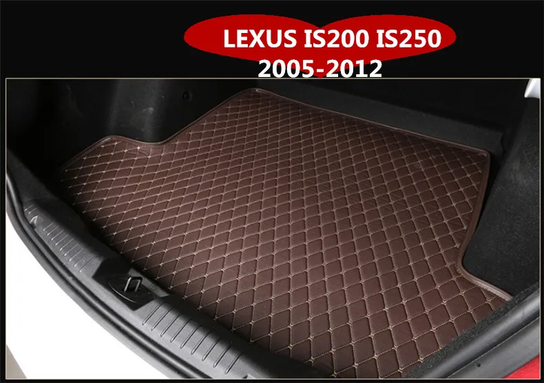 

Auto Cargo Liner Trunk Mats For LEXUS IS200 IS250 2005-2012 Car Boot Mat High Quality Embroidery Leather mats Free shipping