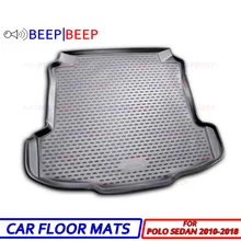 Для Volkswagen Polo Sedan | хэтчбек 2010- Автомобильный багажник лайнер загрузки грузовой коврик лоток пол ковер коврик для багажника багаж автомобильный Стайлинг