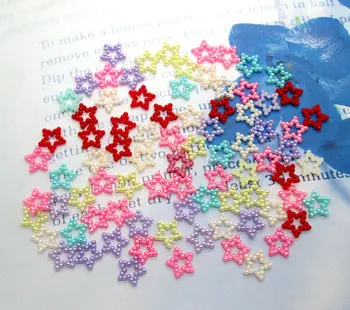 

200Pcs Mixd Stars Pearl Beads Decoration Crafts Flatback Cabochon Scrapbooking Fit Phone Embellishments Diy Accessories
