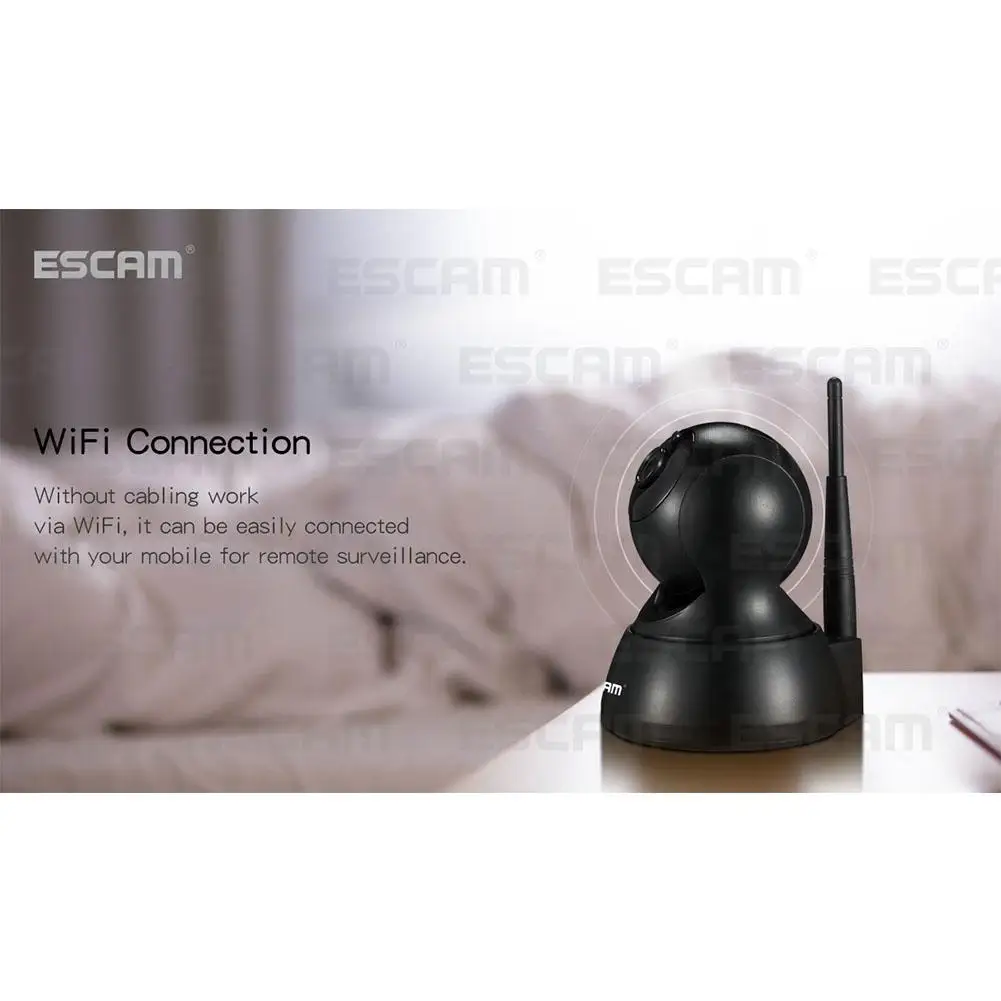 ESCAM QF007 1MP 720 P WiFi ИК-сигнализация панорамирование/наклон ip-камера поддержка 64G TF карта ночного видения Обнаружение движения Беспроводная ip-камера