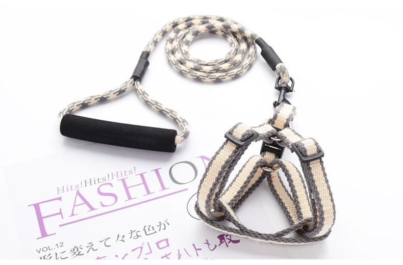 Safety Adjustable Rope Dog Leash French Bulldog Pug Shih Tzu Small Medium Dog Harness Set Soft Cotton Pet Walking Harness Vest