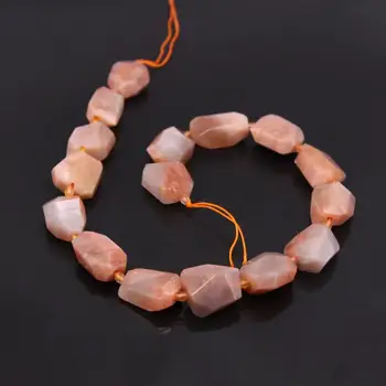 

15.5"/strand Natural Orange Sunstone Faceted Nugget Charms Pendant Beads,Raw Moonstone Freeform Cut Nugget Necklace Bead Jewelry