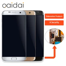 Дешевые Для Samsung Galaxy S7 край G935 G935F G935FD SM-G935 ЖК-дисплей Дисплей сенсорный осыпи телефон ЖК-дисплей S дигитайзер сборки Запчасти для авто