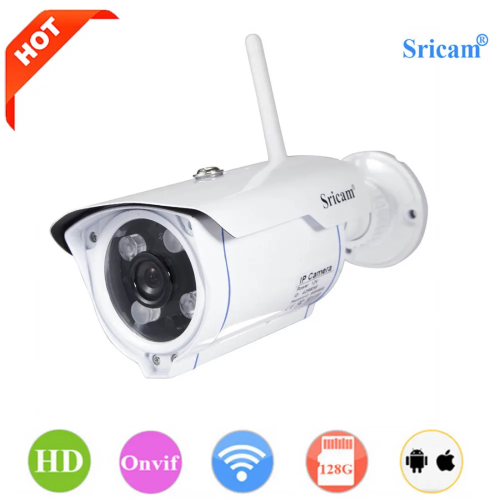 Sricam SP007 WiFi 720P IP Camera Wireless Support P2P Onvif Network Phone Remote View Waterproof Outdoor Smart Home Cam EU Plug