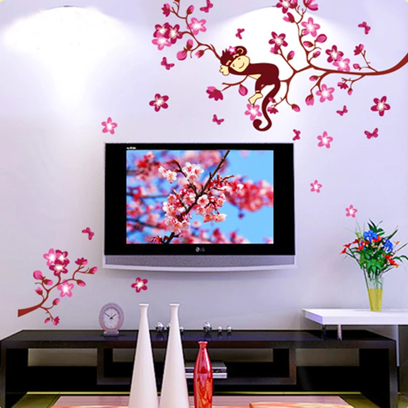 

Environmental Removable Cartoon Monkey Shaped Wall Sticker