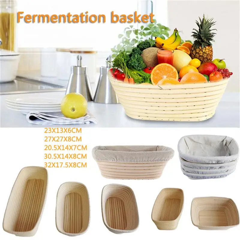 

Oblong European Bread Fermentation Basket Countryside Bread Fermentation Basket Rattan Bread Proofing Square Basket
