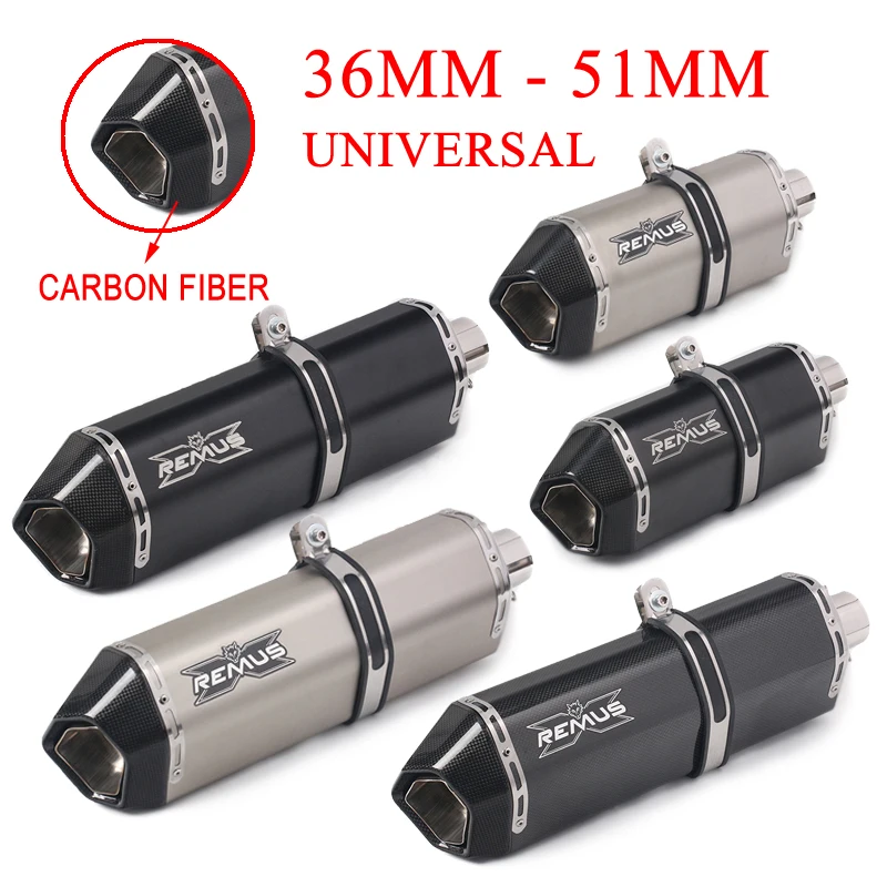 

36-51MM Unversal Exhaust Modified Escape Moto Carbon Fiber No Motorcycle Muffler For YAMAHA HONDA KAWASAKI SUZUKI