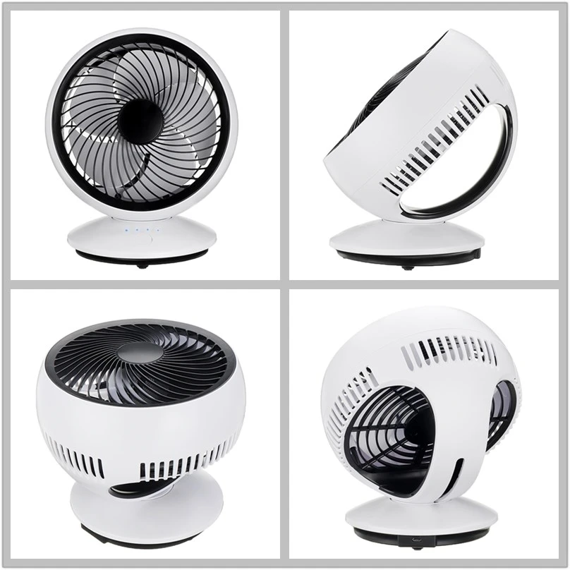 Koop AUGIENB Draagbare Elektrische Fans Mini Bureau Fans USB Oplaadbare 3 Speed 270 ° Automatische Rotatie  zes blad Demonteren