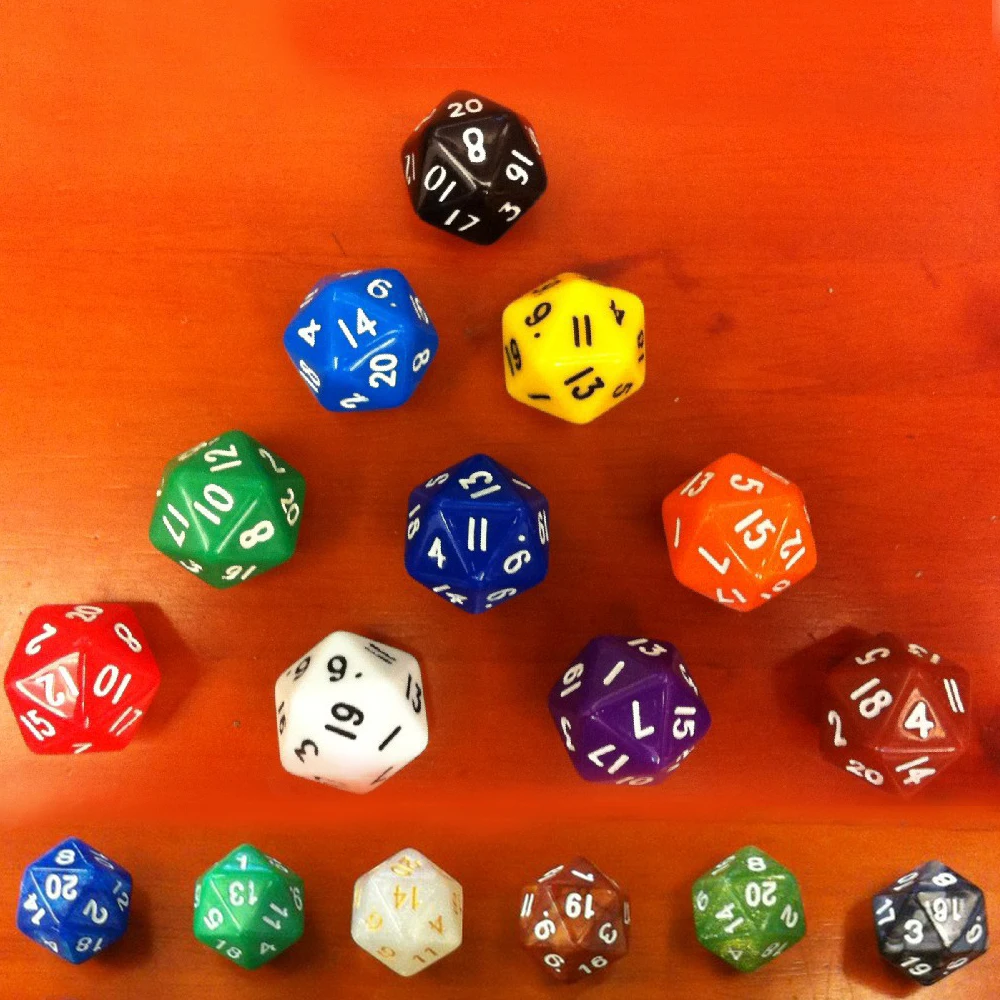 5Pcs/set 20 Faces Polyhedral Dice Digital TRPG Dice Life Counter