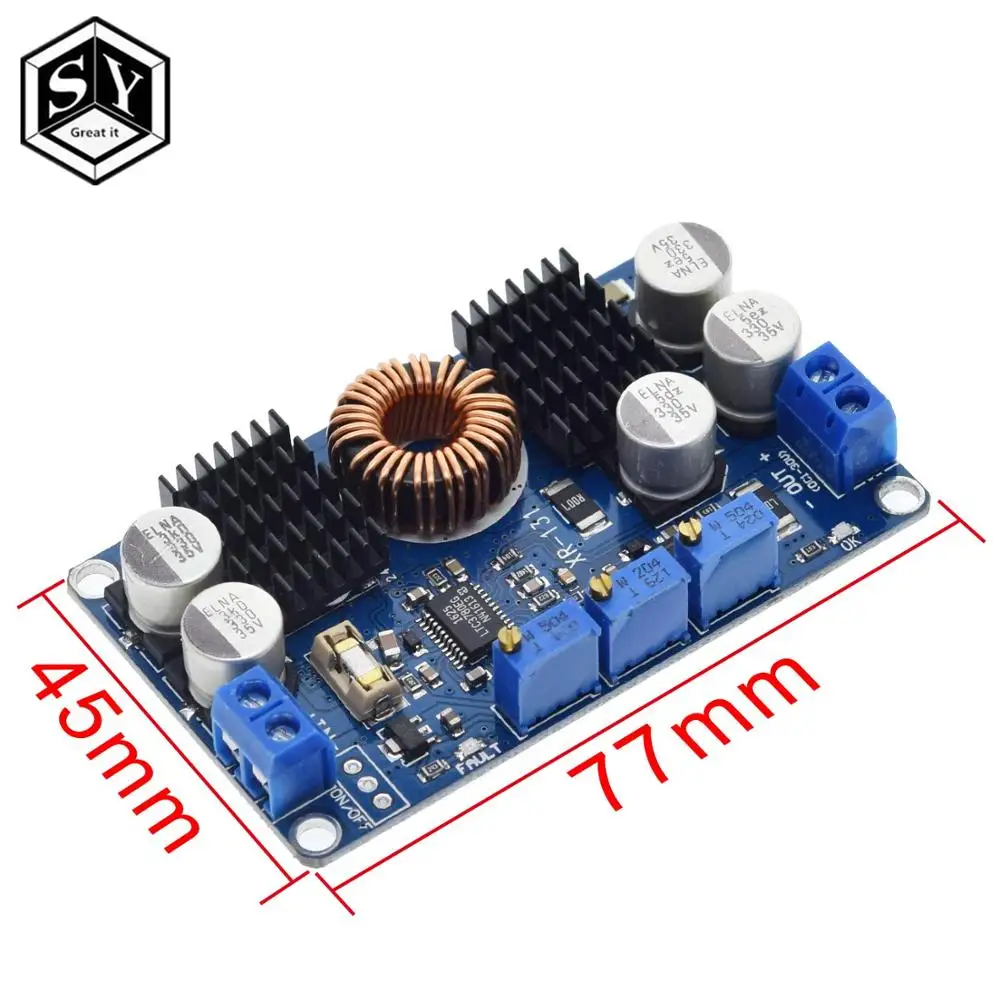 Здорово LTC3780 DC-DC преобразователь постоянного тока в постоянный ток 5-32V постоянного тока до 1 V-30 V 10A автоматическое шаг вверх вниз Регулятор зарядки Модуль Мощность модуль питания