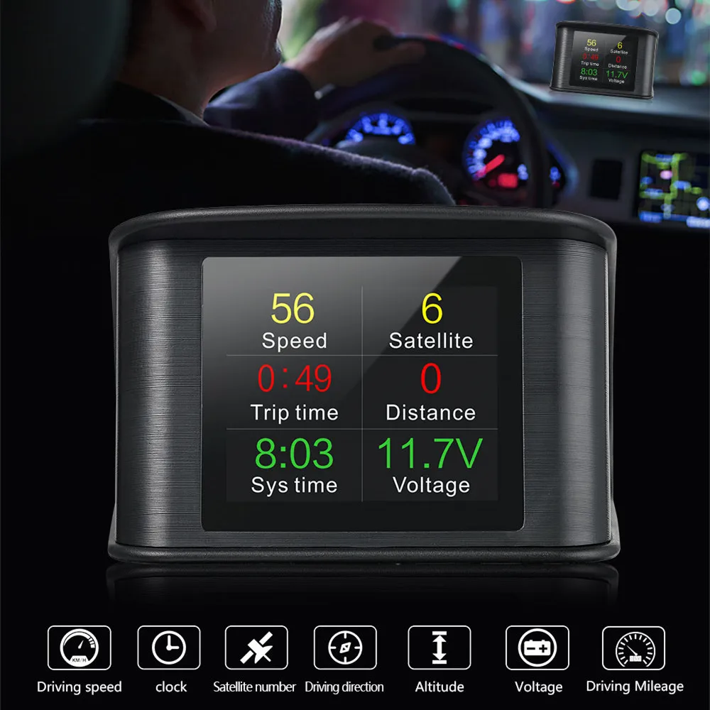 P10/T600 OBD OBD2 HUD Автомобильный бортовой компьютер Автомобильный цифровой gps компьютер для вождения дисплей спидометр датчик напряжения HUD